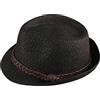 Carnavalife Cappello Paglia Uomo Donna Fedora Borsalino Trilby Berretto Panama Estate Spiaggia ala Corta Moda Unisex, lu-129-nero, 58