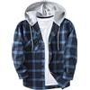SwissWell Flanella Camicia Uomo Manica Lunga Giacca a Quadri Camicia da Boscaiolo Cotone Casual Button Down Jacket Petto vestibilità Regular Fit (1478-Giallo&Marine 2XL)