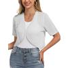 Totatuit Bolero Donna Cardigan Estivo Lavorato a Maglia Corto Coprispalle Primaverile Aperta Senza Bottoni Donna Elegante Moda Fit Elastico Cardigan da Party Autunno
