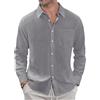 J.Ver Mmcx-Linen Shirt Camicia Button-Down Uomo (Pacco da 1) | Borsa casual elasticizzata senza colletto Nehru con colletto formale per matrimonio elegante