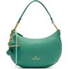 Braccialini Beth Borsa a spalla in similpelle martellata, dal design a mezzaluna e silhouette morbida. Il maxi charm multifilo con cuore in metallo oro satinato, coordinato alla borsa e removibile,
