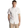 Lyle & Scott Uomo Camicia Oxford a Maniche Corte, Bianca