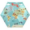 KAAVIYO Mappa Del Mondo Degli Animali Della Fauna Selvatica Ombrello Pieghevole Portatile Protezione UV Piccolo Leggero Ombrelli per Viaggi Spiaggia Donne Bambini Ragazze