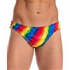Satini Perizoma Tanga Uomo Cucitura Arricciata, Arcobaleno, XXL