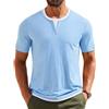 Wayleb Maglia Girocollo Uomo Manica Corta Casual T-Shirt in Cotone, Blu Chiaro-B, S