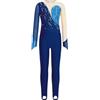Kaerm Ragazzza Tuta Intera da Pattinaggio Artistico Bambina Body Ginnastica Ritmica Balletto Leotards Maniche Lunghe Body Danza Classica Moderna Tutina Bodysuit da Spettacolo