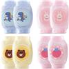 SONARIN 4 Paia Ginocchiere per Gattonare Bambini,Estive Ginocchiere per Bambini Traspiranti Ginocchiere Neonato Elastiche Scaldamuscoli Morbide Confortevole per Bambini Bambine(Multi-Pattern)