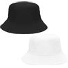 TUONYIS 2 cappelli da pescatore unisex, in tinta unita, colore bianco e nero, con protezione UV, per pescatori, estivi, per donne, uomini, escursionismo, campeggio