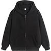 Generic Felpe da uomo con cappuccio e cerniera in pile con zip, a maniche lunghe, tinta unita, con tasche, cardigan in pile, vestibilità sciolta, giacche con cappuccio, Nero , L