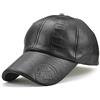 Roffatide Uomo Zigrinatura Pelle PU Cappellino da Baseball Polo Cappello Berretto Regolabile Autunno Inverno