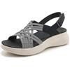 Dasongff Sandali da donna, estivi, comodi, boemia, piattaforma ortopedica, scarpe eleganti, antiscivolo, comode incrociate, alla caviglia, elasticizzati, sandali casual alla moda con tacco a zeppa