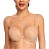 Lemorosy - Reggiseno Donna Imbottito Push up Senza Cuciture con Ferretto a U Profonda Plunge
