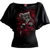 Spiral Bed of Rose Donna T-Shirt Nero 95% Viscosa, 5% elasthane Slim Fit