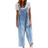 Leaomuny Salopette Donna Jeans Estiva Lunga Casual Tuta Jumpsuit Intera Curvy Elegante Denim Jumpsuits Leggera Baggy Pantaloni Da Lavoro Con Tasca Comoda Larga Salopettes Moda da Casa Salopett
