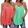 Generico Confezione da 2 Canottiera Donna Spalline Sottili Girocollo vestibilità Larga Tops Estivo Senza Maniche Taglie Forti Canotta Elegante Casual Blusa Leggera Comoda Tinta Unita