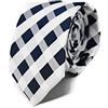 Sweet Leaf Cravatta da uomo Blu e Bianco a Quadri - 100% Seta - Classica, Elegante e Moderna - (ideale per un regalo, un matrimonio, con un abito, in ufficio...)