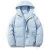 WOWEI Piumino da Donna Invernale Trapuntato con Cappuccio Antivento Imbottito Giacca Piumino Pesante Giubbotti a Maniche Lunghe Cappotto Caldo all'aperto Capispalla per Il Freddo (Blu, L)