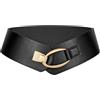 LEACOOLKEY Cintura elastica da donna spessa vintage elasticizzata con fibbia in oro per abiti