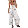 Onsoyours Salopette Donna Estiva Cotone Tuta Jumpsuit Elegante Senza Maniche Overall OnePiece Pantaloni Larghi Taglie Forti con Tasche 01 Bianco M