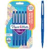 Paper Mate Flair - Penna con punta in feltro, misura media, colori assortiti Punta media Confezione da 5 Blu