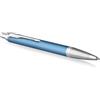 Parker IM penna a sfera | Azzurro e grigio premium con finiture cromate | Punta media con ricarica di inchiostro blu | Confezione regalo