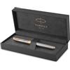 Parker Sonnet penna stilografica | acciaio inossidabile con finiture in oro | pennino medio | Confezione regalo