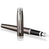 Parker IM Penna Stilografica | Punta Sottile e Ricarica di Inchiostro Blu | Confezione Regalo | Dark Espresso Chrome Trim