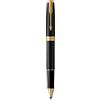 Parker Sonnet Penna Roller | Laccatura di Colore Nero con Finiture in Oro | Pennino Sottile | Confezione regalo