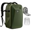 K&F CONCEPT Zaino Foto Antiurto Guscio Rigido Impermeabile 44cm Verde