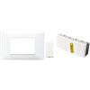 Vimar 14653.01 Placca 3 moduli in tecnopolimero, Bianco, ‎12 x 8 x 0.9 cm + Vimar 0T14000 Plana Interruttore 1P 10 AX 250 V~, 5 pezzi, illuminabile (unità di segnalazione non fornita)