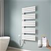 EMKE Scaldasalviette elettrico WiFi intelligente, 1320 x 600 mm, scaldasalviette elettrico con termostato, scaldasalviette elettrico con barra riscaldante, bianco, 800 W