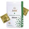 AMOR NATURE Preservativo Premium posizionamento perfetto e misure adatte a tutti - Ø 64 mm Trasparente confezione da 100