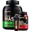 Optimum Nutrition Gold Standard 100% Whey Proteine in Polvere con Aminoacidi Cioccolato Latte 768g 24 Porzioni + Serious Mass con Creatina per Sviluppo Muscolare Cioccolato 2,73Kg 8 Porzioni + SHAKER