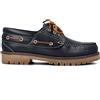 PAYMA - Scarpe da Barca Uomo Donna Bambino in Pelle Speciale Seahorse Oliata. Fatto in Spagna. 3 Occhielli Classici Stringata. Suola in Gomma. Colore: Blu Navy. Taglia EU 44