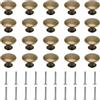 SOUJAP Pomelli rotondi vintage per armadietti, finitura bronzo, 30 x 20 mm, confezione da 20 maniglie antiche con viti per cassetti e armadi