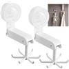 Occupaternm 2 ganci da cucina, non sono necessarie forature, ganci adesivi girevoli, ganci inferiori per riporre cucchiai e spatole, ganci multiuso (bianco)