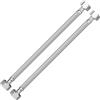 Yuanny 2 Pezzi Tubo flessibile tubo corazzato 1/2 Femmina x 1/2 Femmina - 30CM tubo di collegamento in acciaio inox，tubo flessibile per rubinetto valvola angolare lavabo bagno WC Lavatrice