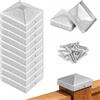HFDONGL 10 tappi per pali da 9 x 9 cm, con 20 viti, zincati, per pali in legno, pilastri per terrazze (9 x 9 cm)