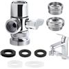 Elecora Valvola deviatrice a 3 vie per soffione doccia, rubinetto per rubinetti da bagno, in ottone, cromato, adattatore M22 X M24/M28, miscelatore per vasca da bagno, tubo doccia, braccio deviatore per bagno