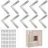 Rakiuty Staffe Angolari Piatta Gradi Supporti, Staffe Angolari in Acciaio Inox Piastre di Connessione, Staffa Angolare Piatta a Forma di L,per Mobili in Legno, Armadi, Tavoli e Sedie, 80 x 80 mm 10 Pezzi