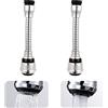 ROOBZE PUCIO Rompigetto Rubinetto Cucina, 2×lungo Prolunga, 360° Rubinetto Rotante Extender, Adattatore per Cucina, Bagno, Argento(15.5cm×3.4cm)