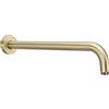 TRUSTMI Braccio doccia con flangia 16 pollici a forma di L tubo di prolunga per soffione doccia a pioggia resistente al muro in acciaio inox, opaco spazzolato oro