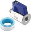 Biaungdo 1/8 Mini valvola a sfera 316 in acciaio inossidabile femmina x maschio NPT valvola a sfera valvola di arresto con nastro in teflon