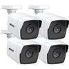 ANNKE 4pcs 5MP Analogica Videocamera Sorveglianza Esterno per DVR Kit Videosorveglianza, 30M EXIR Visione Notturna Telecamere da Esterno, Bianco
