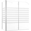vidaXL Badwand gestreept 120x68x130 cm gehard glas