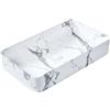 Beliani Lavabo da bagno in ceramica effetto marmo 620 x 350 mm Forma rettangolare Bianco
