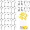 SZONEE Set di viti con Occhielli a Vite in acciaio inox da 50 mm e clip a Moschettoni da 40 mm, 25 pezzi di ganci a Occhiello a vite e 8 pezzi di Moschettone, set di viti a occhiello per interni ed esterni