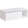 Beliani Mobile bagno sospeso a parete Fronte scanalato 2 ripiani 80 x 40 cm Bianco