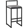 LP Bar stool Sgabelli Bar In Velluto, Sgabello Bar Moderne Sgabelli da Pranzo per La Colazione In Stile Per Il Bancone Della Cucina di Casa con Schienale e Gambe In Metallo Nero, Altezza Seduta 65~75 cm