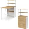 IDMarket - Scrivania libreria pieghevole RAY con legno effetto faggio e piano pieghevole bianco